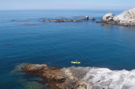 a kayak in the large ocean of little harbor